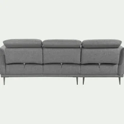 Canapé 3 Places|Canapé D'Angle*alinea Canapé d'angle gauche fixe en tissu avec fonction avance-recul - restanque Gris