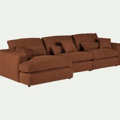 Canapé 5 Places|Canapé Fixe*alinea Canapé d'angle gauche fixe en tissu chenille Benjo - brun rustrel