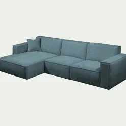 Canapé En Tissu|Canapé 3 Places*alinea Canapé d'angle gauche fixe en tissu genesis - Bleu