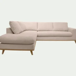 Canapé 5 Places|Canapé Fixe*alinea Canapé d'angle gauche fixe en tissu Crown - roucas Beige