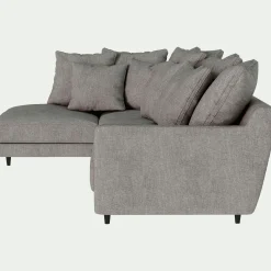 Canapé En Tissu|Canapé 4 Places*alinea Canapé d'angle gauche fixe en tissu monclar - taupe Gris