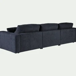 Canapé 5 Places|Canapé Fixe*alinea Canapé d'angle gauche fixe en tissu chenille Benjo - bleu marine