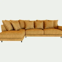 Canapé En Tissu|Canapé 4 Places*alinea Canapé d'angle gauche fixe en tissu monclar- argan Jaune