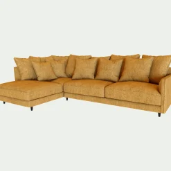Canapé En Tissu|Canapé 4 Places*alinea Canapé d'angle gauche fixe en tissu monclar- argan Jaune