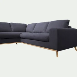 Canapé 5 Places|Canapé Fixe*alinea Canapé d'angle gauche fixe en tissu Crown - calabrun Bleu