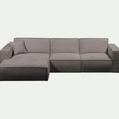 Canapé En Tissu|Canapé 3 Places*alinea Canapé d'angle gauche fixe en tissu genesis - borie Gris