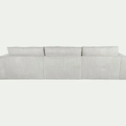 Canapé En Velours|Canapé 5 Places*alinea Canapé d'angle gauche fixe en velours côtelé - borie Gris