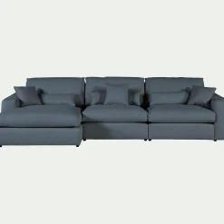 Canapé 5 Places|Canapé Fixe*alinea Canapé d'angle gauche fixe en tissu bouclette dasco - Bleu