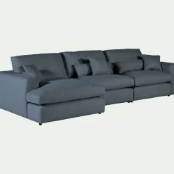 Canapé 5 Places|Canapé Fixe*alinea Canapé d'angle gauche fixe en tissu bouclette dasco - Bleu