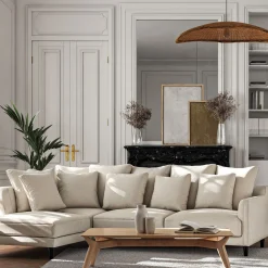 Canapé En Tissu|Canapé 5 Places*alinea Canapé d'angle gauche fixe en tissu monclar - roucas Beige