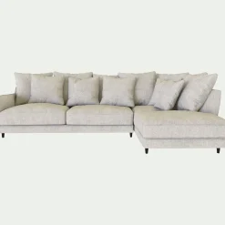 Canapé En Tissu|Canapé 5 Places*alinea Canapé d'angle gauche fixe en tissu monclar - roucas Beige