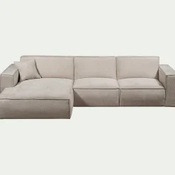 Canapé En Tissu|Canapé 3 Places*alinea Canapé d'angle gauche fixe en tissu genesis - Beige