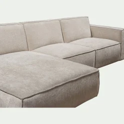 Canapé En Tissu|Canapé 3 Places*alinea Canapé d'angle gauche fixe en tissu genesis - Beige