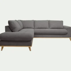 Canapé 5 Places|Canapé D'Angle*alinea Canapé d'angle gauche fixe en tissu Storm - moyen Gris