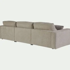 Canapé En Tissu|Canapé 5 Places*alinea Canapé d'angle gauche fixe en tissu chenille Benjo - roucas Beige