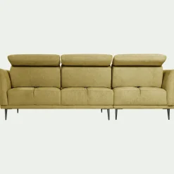 Canapé Fixe|Canapé D'Angle*alinea Canapé d'angle gauche fixe en tissu memphis avec fonction avance-recul - argan Jaune