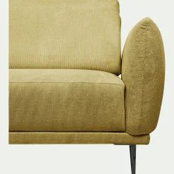 Canapé Fixe|Canapé D'Angle*alinea Canapé d'angle gauche fixe en tissu memphis avec fonction avance-recul - argan Jaune