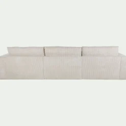 Canapé En Velours|Canapé 5 Places*alinea Canapé d'angle gauche fixe en velours côtelé - roucas Beige