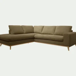 Canapé 5 Places|Canapé Fixe*alinea Canapé d'angle gauche fixe en tissu Crown - cèdre Vert