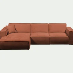 Canapé En Tissu|Canapé D'Angle*alinea Canapé d'angle gauche fixe en tissu genesis - Brun rustrel