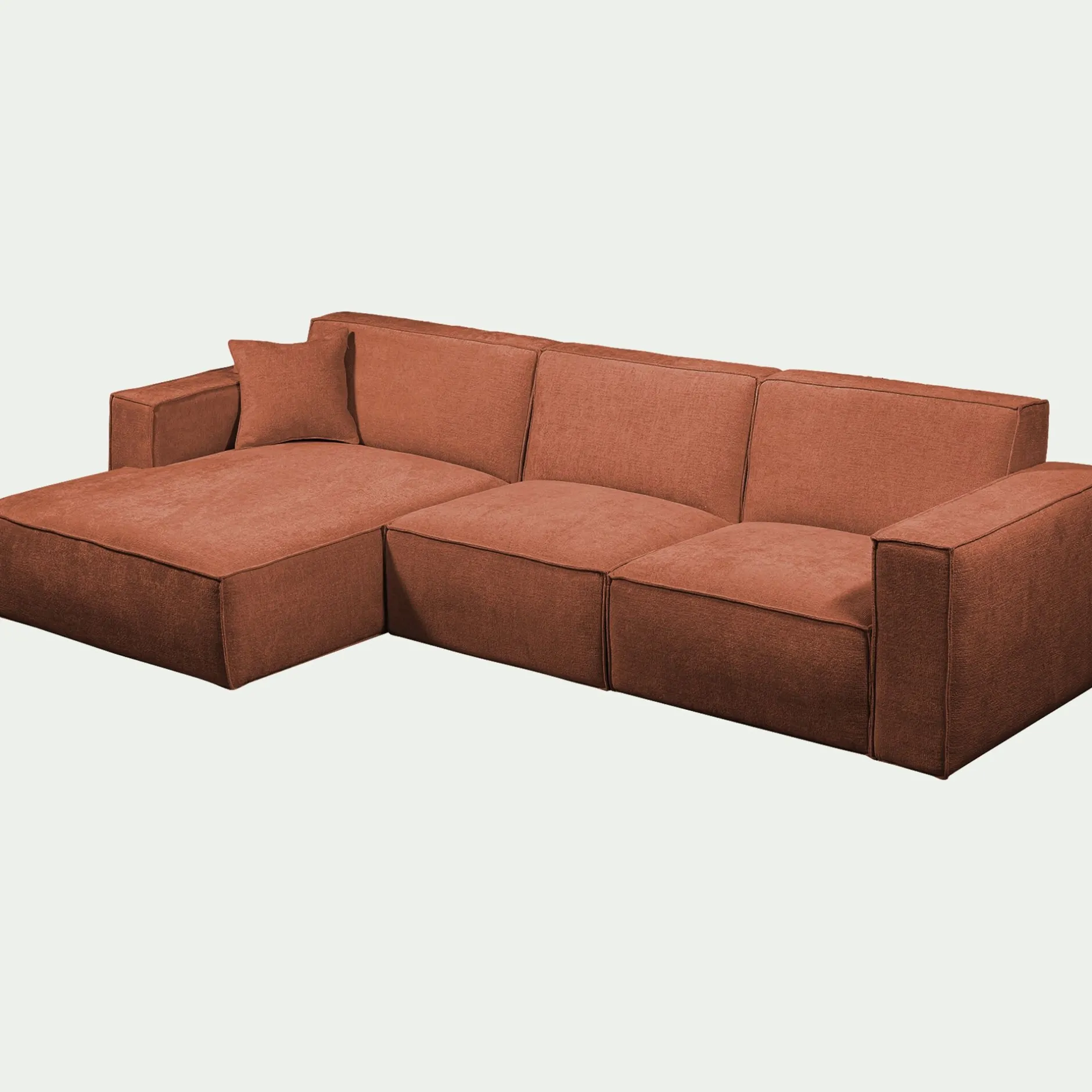 Canapé En Tissu|Canapé D'Angle*alinea Canapé d'angle gauche fixe en tissu genesis - Brun rustrel