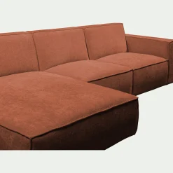 Canapé En Tissu|Canapé D'Angle*alinea Canapé d'angle gauche fixe en tissu genesis - Brun rustrel