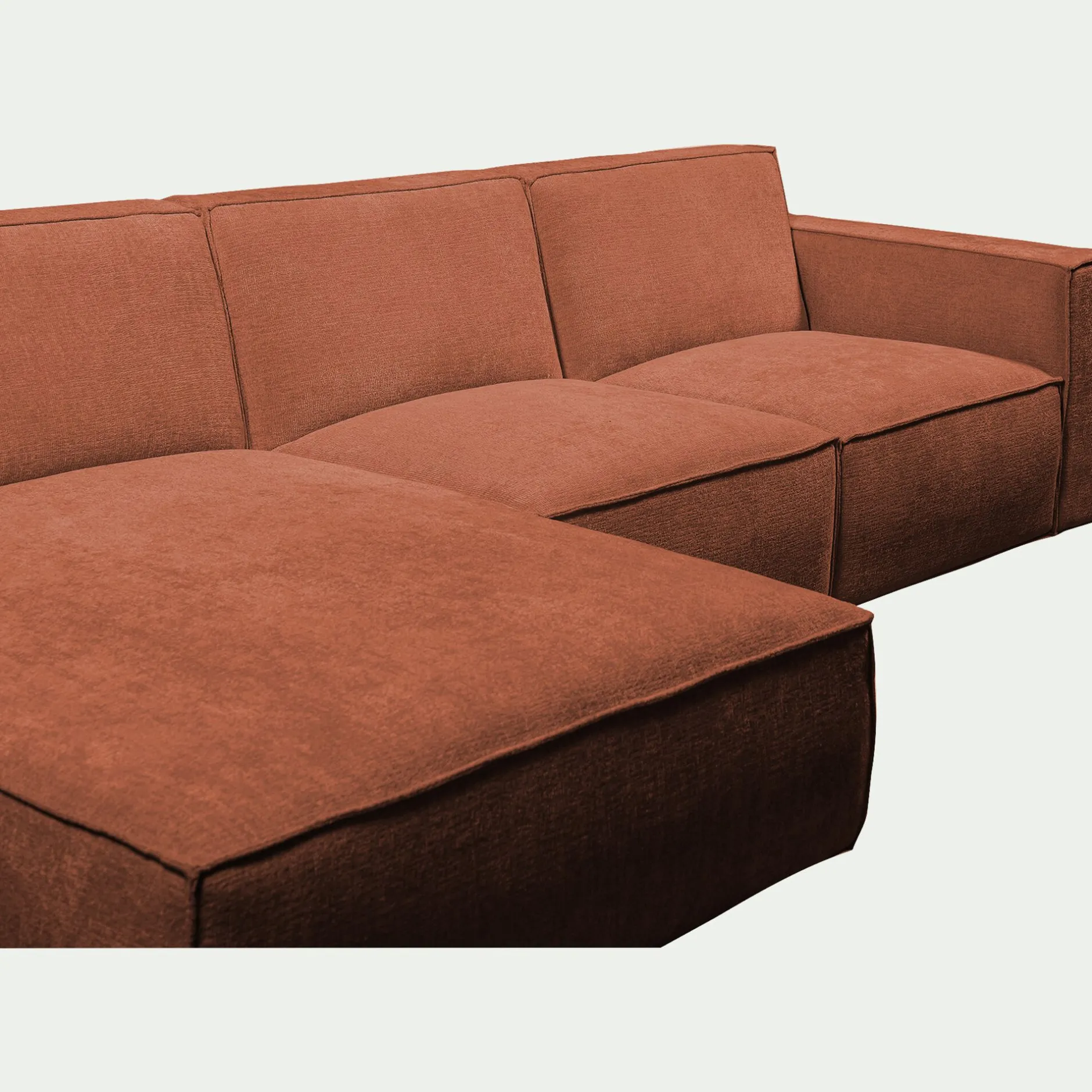 Canapé En Tissu|Canapé D'Angle*alinea Canapé d'angle gauche fixe en tissu genesis - Brun rustrel