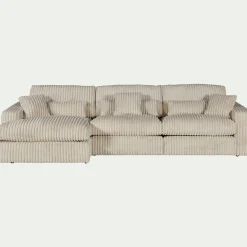 Canapé En Tissu|Canapé 5 Places*alinea Canapé d'angle gauche fixe en tissu côtelé bita - ventoux Blanc