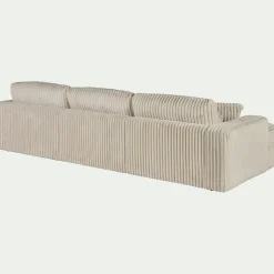 Canapé En Tissu|Canapé 5 Places*alinea Canapé d'angle gauche fixe en tissu côtelé bita - ventoux Blanc