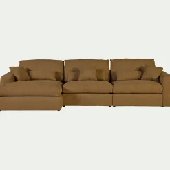 Canapé 5 Places|Canapé Fixe*alinea Canapé d'angle gauche fixe en tissu chenille Benjo - argan Jaune