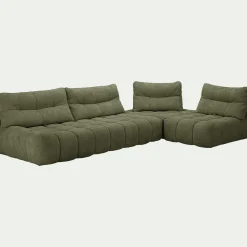 Canapé En Tissu|Canapé 5 Places*alinea Canapé d'angle modulable avec chauffeuse en tissu campo - cèdre Vert