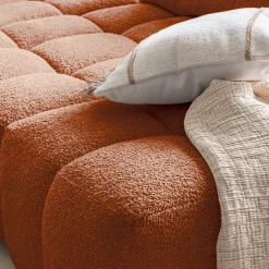 Canapé En Tissu|Canapé 6 Places Et Plus*alinea Canapé d'angle modulable avec chauffeuse et pouf en tissu campo - brun rustrel Marron