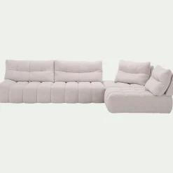 Canapé En Tissu|Canapé 5 Places*alinea Canapé d'angle modulable avec chauffeuse en tissu campo - écru Blanc