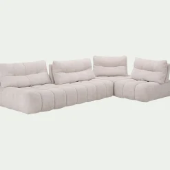 Canapé En Tissu|Canapé 5 Places*alinea Canapé d'angle modulable avec chauffeuse en tissu campo - écru Blanc