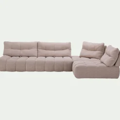 Canapé En Tissu|Canapé 5 Places*alinea Canapé d'angle modulable avec chauffeuse en tissu campo- Beige