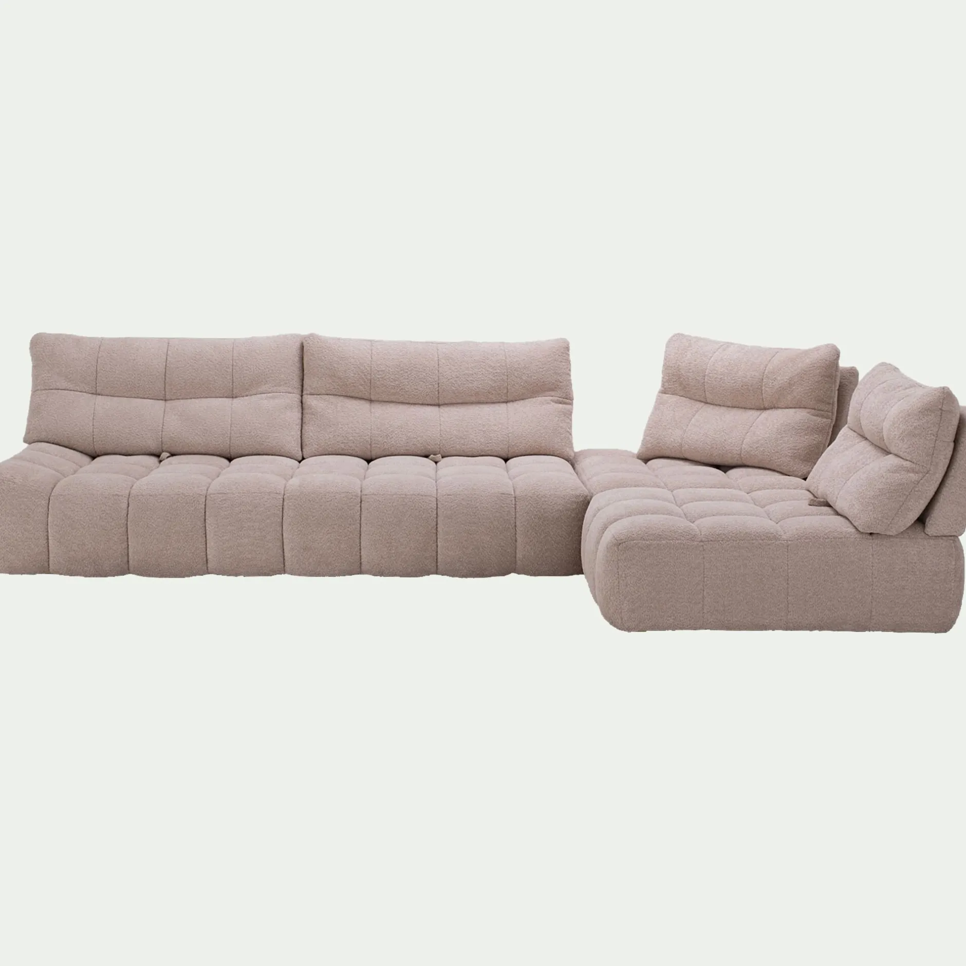 Canapé En Tissu|Canapé 5 Places*alinea Canapé d'angle modulable avec chauffeuse en tissu campo- Beige