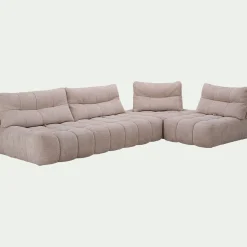 Canapé En Tissu|Canapé 5 Places*alinea Canapé d'angle modulable avec chauffeuse en tissu campo- Beige