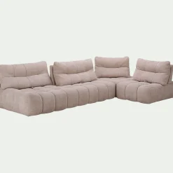 Canapé En Tissu|Canapé 5 Places*alinea Canapé d'angle modulable avec chauffeuse en tissu campo- Beige