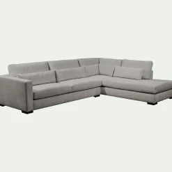 Canapé 5 Places|Canapé Fixe*alinea Canapé d'angle méridienne droite fixe en tissu Genesis - Gris