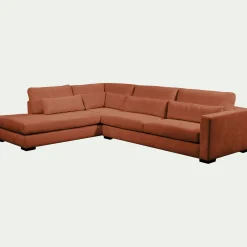 Canapé 5 Places|Canapé Fixe*alinea Canapé d'angle méridienne gauche fixe en tissu Genesis - brun rustrel Marron