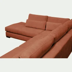 Canapé 5 Places|Canapé Fixe*alinea Canapé d'angle méridienne gauche fixe en tissu Genesis - brun rustrel Marron