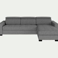 Canapé En Tissu|Canapé 4 Places*alinea Canapé d'angle réversible convertible matelas Bultex en tissus pop avec accoudoirs 20cm - moyen Gris