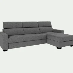 Canapé En Tissu|Canapé 4 Places*alinea Canapé d'angle réversible convertible matelas Bultex en tissus pop avec accoudoirs 20cm - moyen Gris