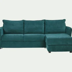 Canapé 3 Places|Canapé Convertible*alinea Canapé d'angle réversible convertible en tissu avec matelas densité 35kg/m3 - Bleu