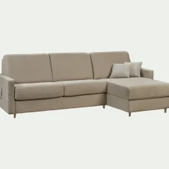 Canapé 3 Places|Canapé D'Angle*alinea Canapé d'angle réversible convertible en tissu Sogno matelas densité 35kg/m3 - roucas Beige