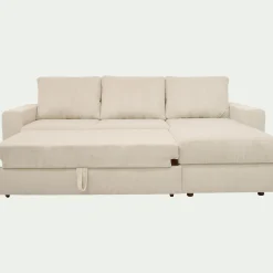 Canapé En Velours|Canapé 3 Places*alinea Canapé d'angle réversible convertible en velours côtelé - ventoux Blanc