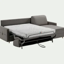Canapé 3 Places|Canapé Convertible*alinea Canapé d'angle réversible convertible en tissu matelas densité 35kg/m3 - Gris