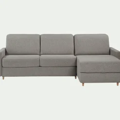 Canapé 3 Places|Canapé Convertible*alinea Canapé d'angle réversible convertible en tissu matelas densité 35kg/m3 - Gris