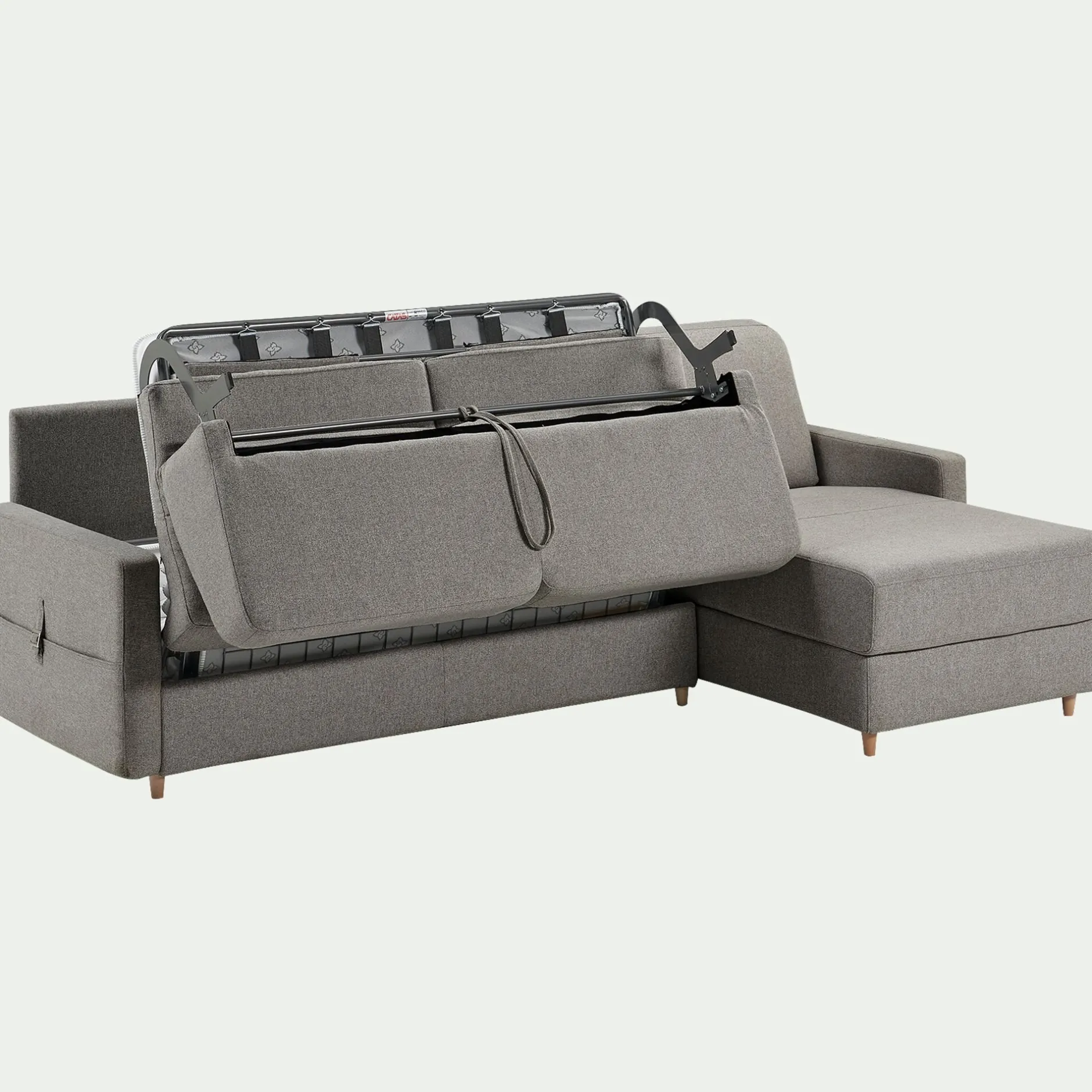 Canapé 3 Places|Canapé Convertible*alinea Canapé d'angle réversible convertible en tissu matelas densité 35kg/m3 - Gris