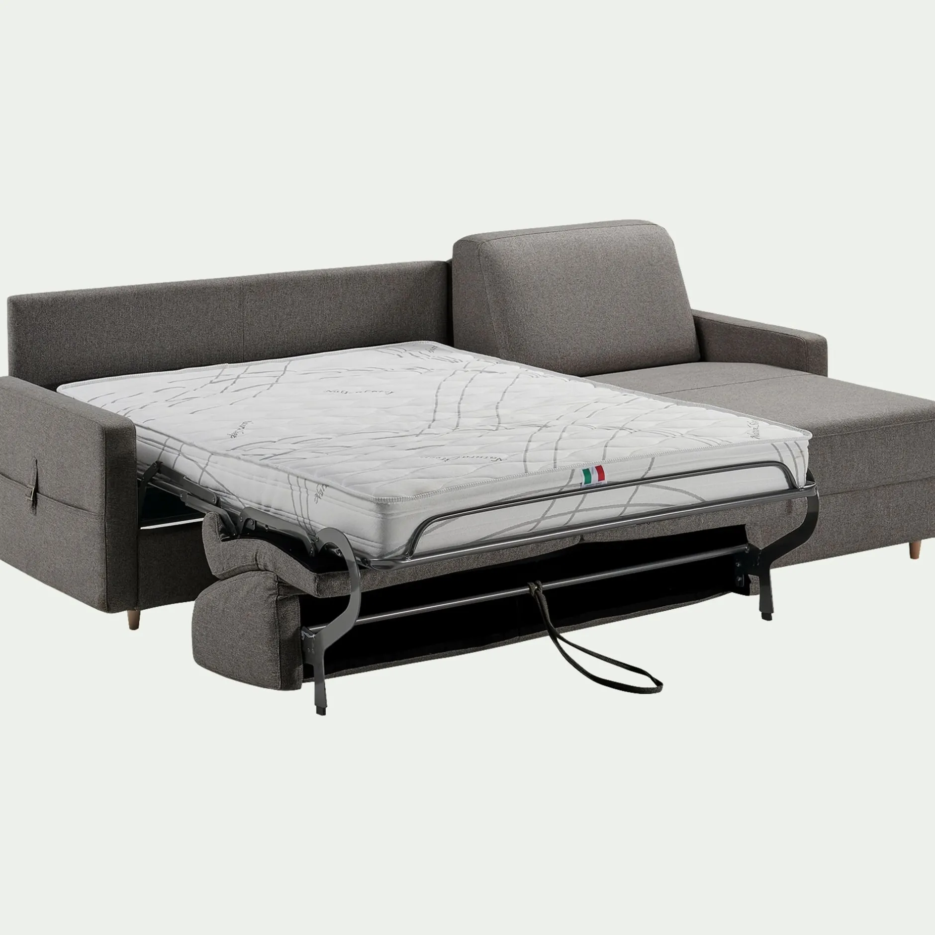 Canapé 3 Places|Canapé Convertible*alinea Canapé d'angle réversible convertible en tissu matelas densité 35kg/m3 - Gris